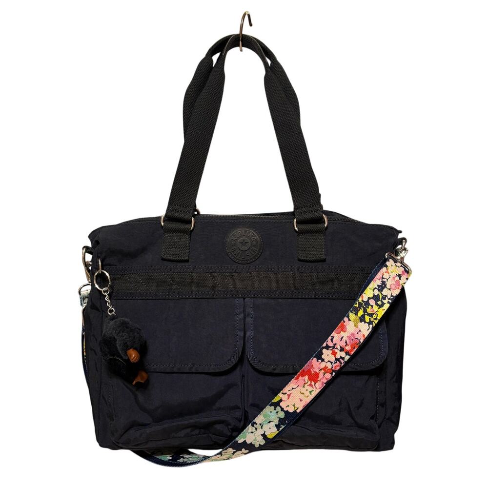 Kipling Pia Midnight Blue Tote Crossbody Travel Bag EUC Barely Used
